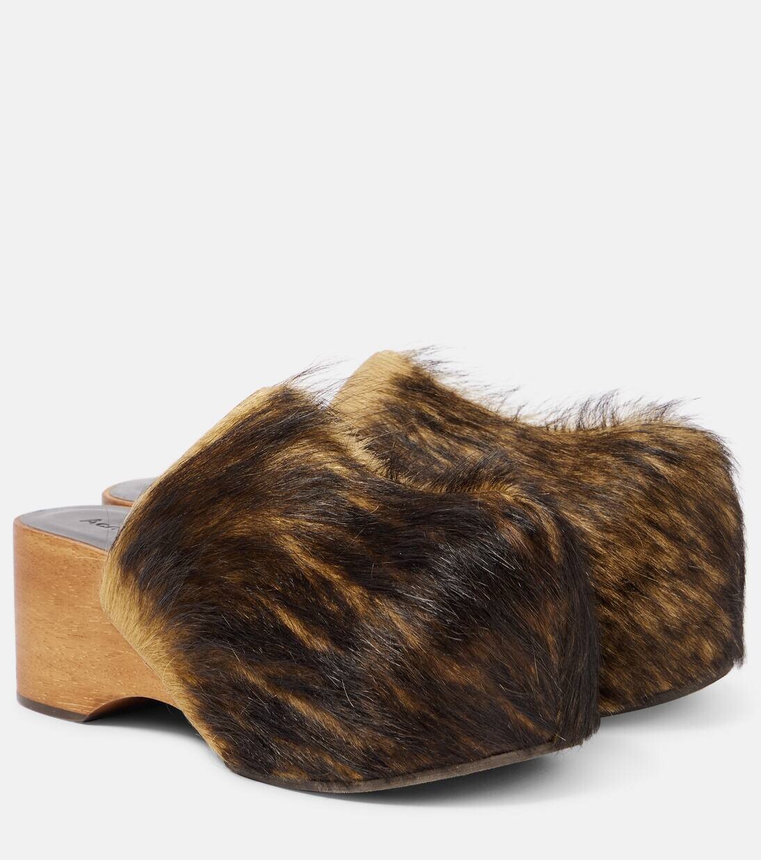 Засоры из телячьей шерсти Acne Studios, цвет multi brown