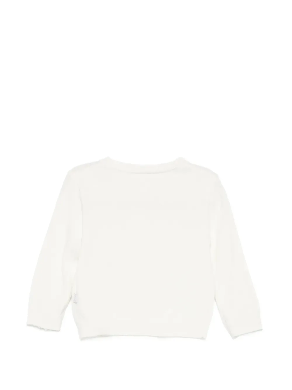 Кардиган из хлопка с узором и накладным карманом Stella McCartney Kids, бежевый — фото 2