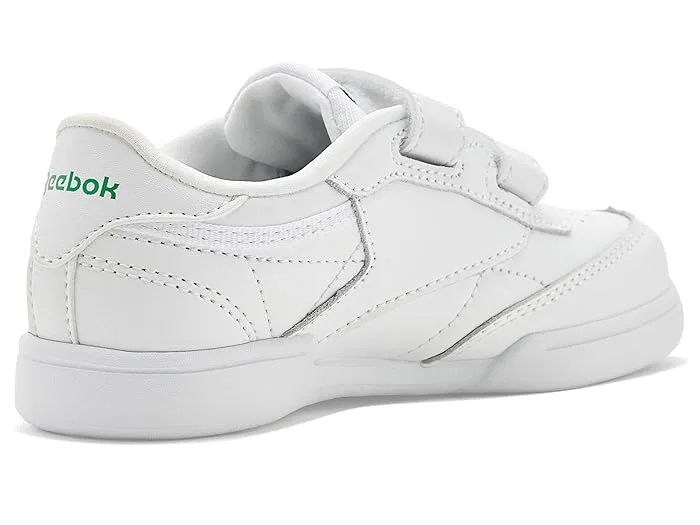 Кроссовки на липучке Club C 2V Reebok Kids, White/Glen Green/Vector Blue — фото 4