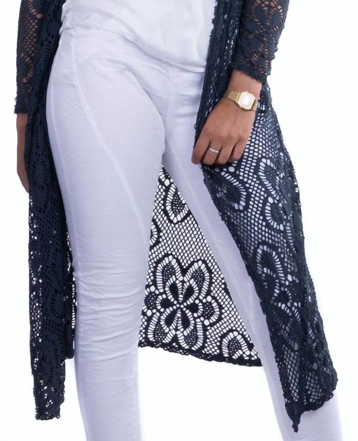 

Длинный вязаный кардиган Clara цвета «уголь» Gigi Moda, Charcoal