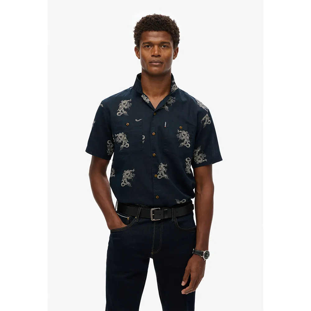 

Рубашка с коротким рукавом Superdry Beach, синий