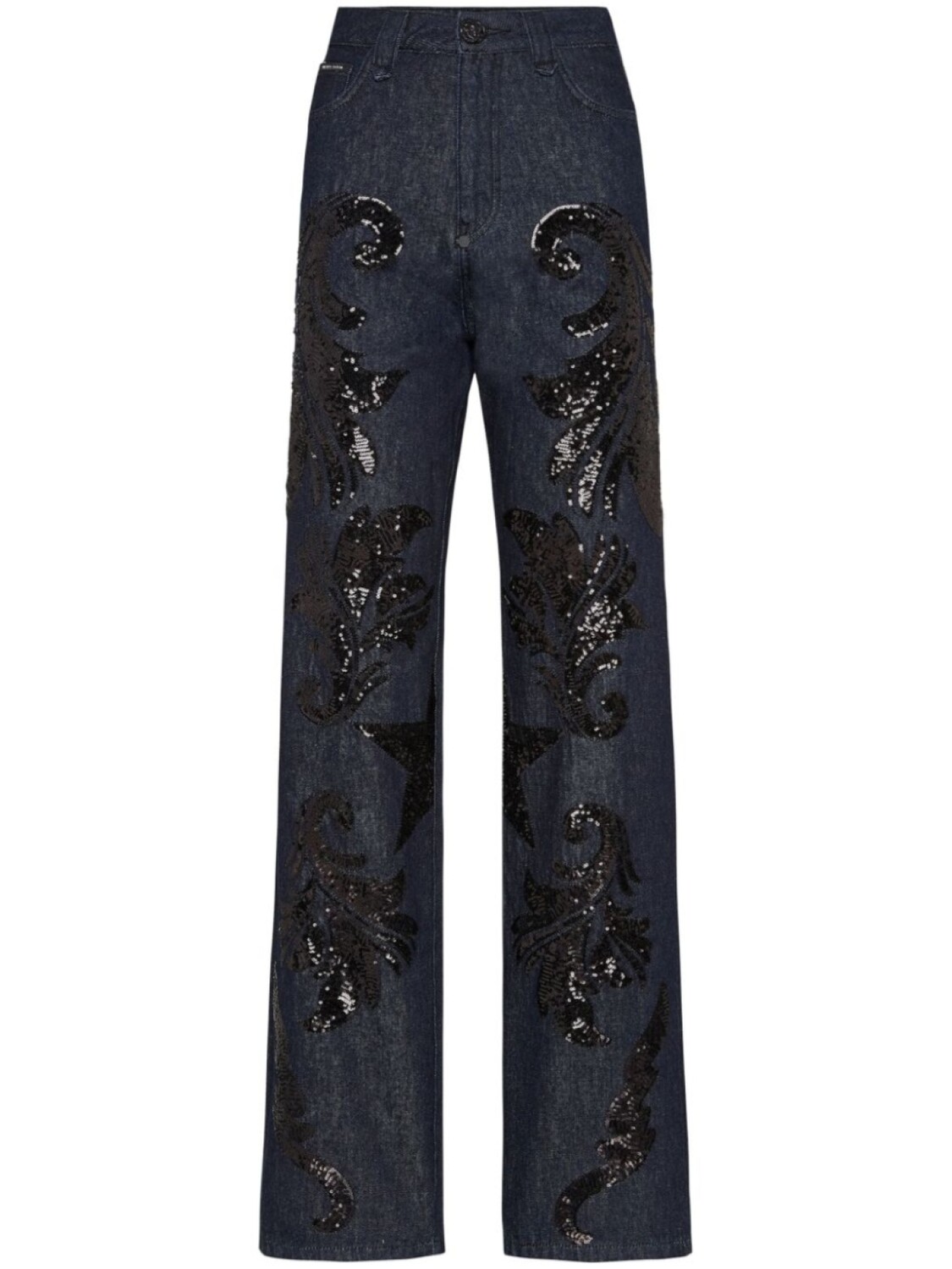 

Philipp Plein широкие джинсы с пайетками, черный