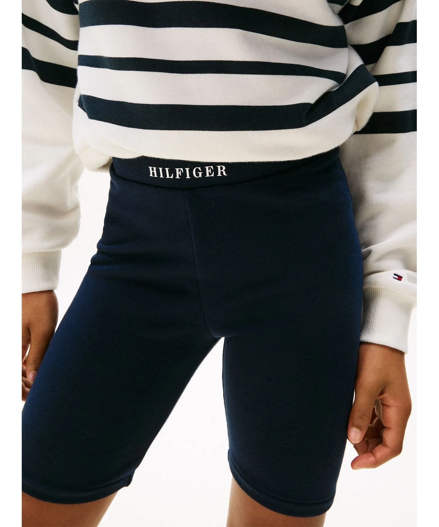 Детские спортивные шорты с логотипом TOMMY HILFIGER тёмно-синие — фото 3