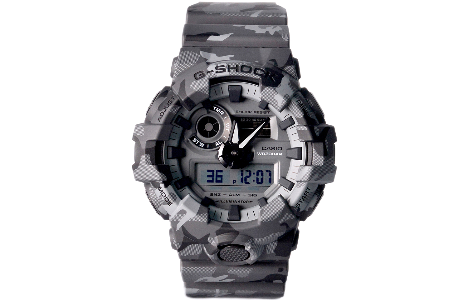 

Мужские часы Casio GA-700CM-8A серии Liquid Crystal/Analog Dual Display серые
