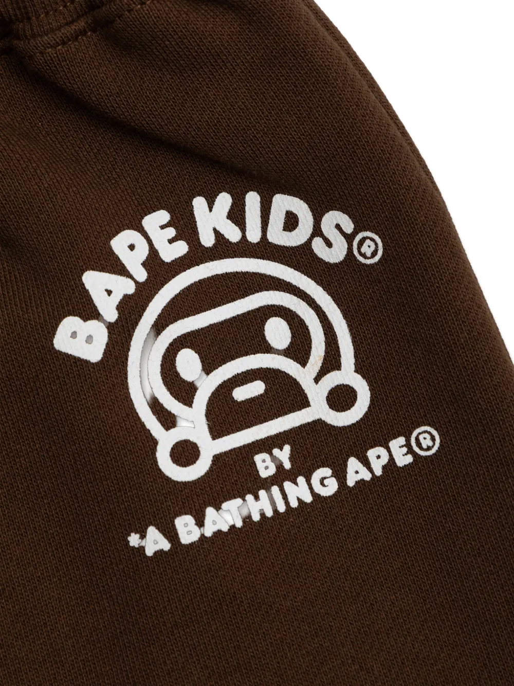 Детские брюки с принтом обезьяны A Bathing Ape, коричневый — фото 4