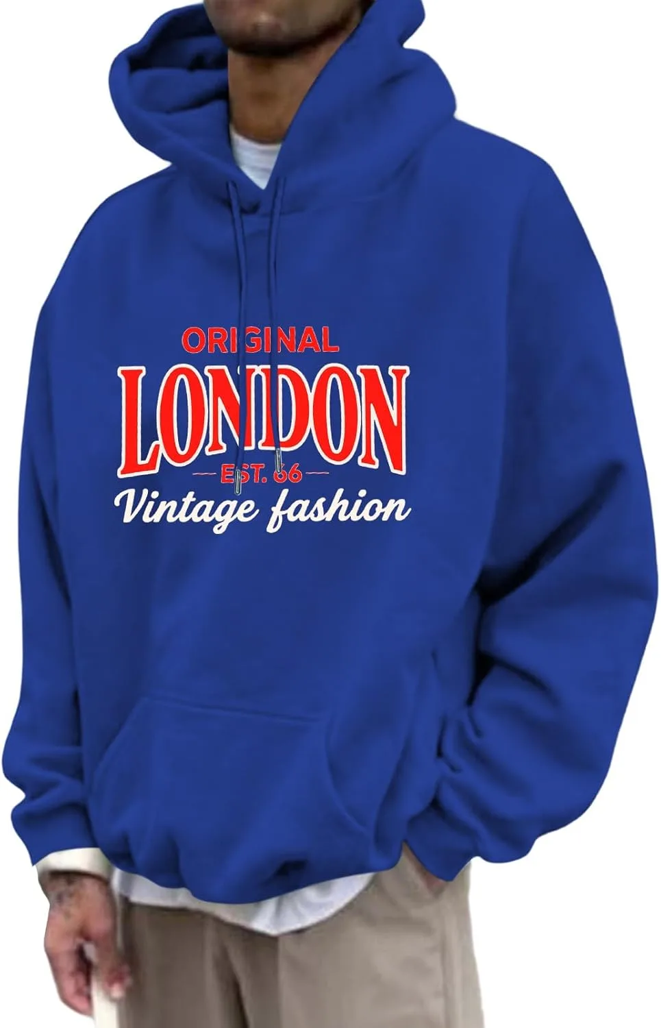

Мужская худи с принтом Vintage London, оверсайз