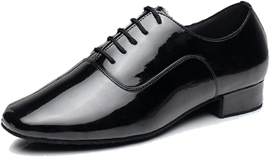 

Мужские классические танцевальные туфли с закрытым носком на шнуровке для социальных танцев: сальса, танго, джаз, румба, бальные танцы, латино, современный танец Mgm-Joymod, черный