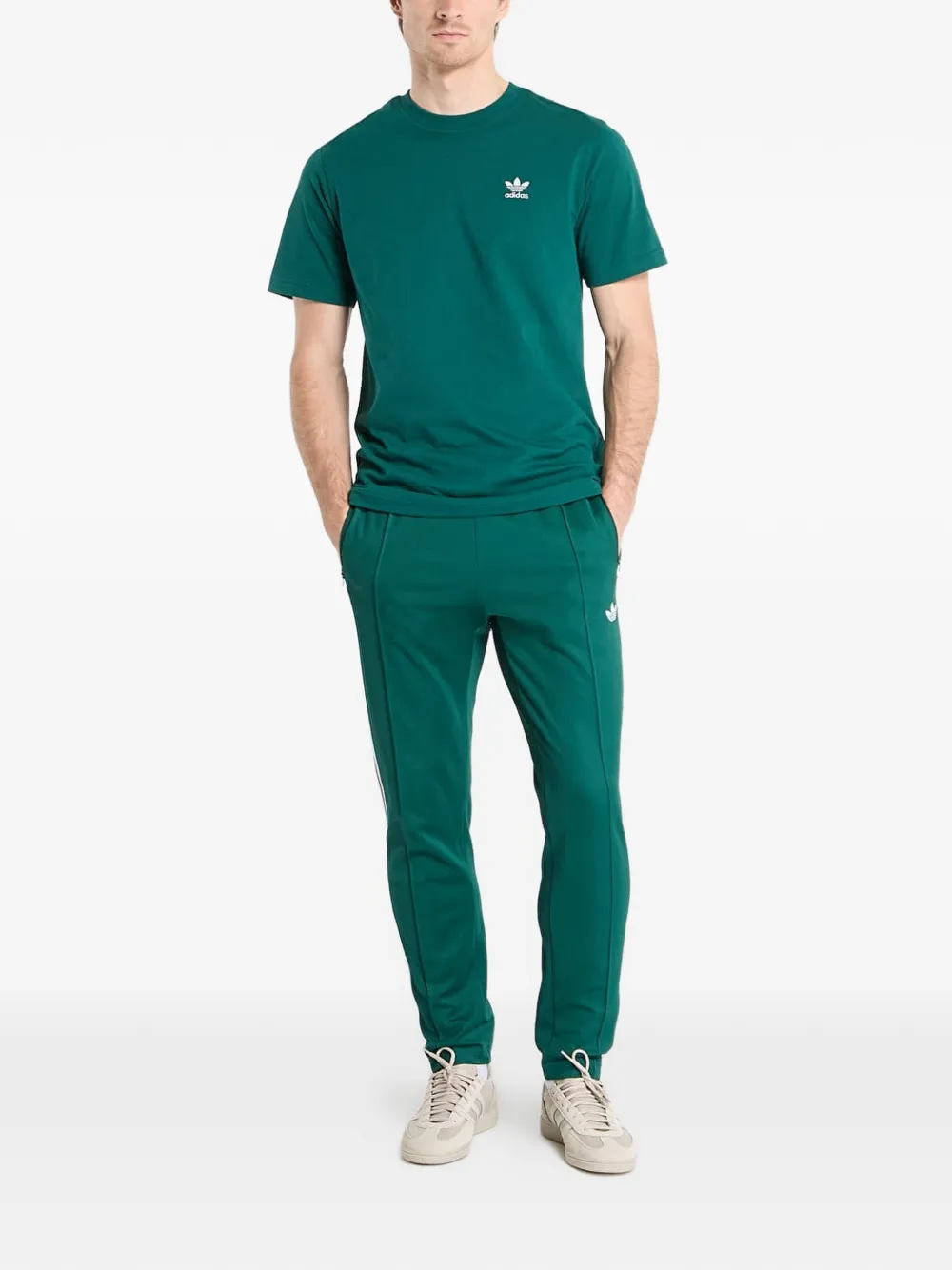 Спортивные брюки Beckenbauer с полосатыми деталями Adidas, зеленый — фото 2