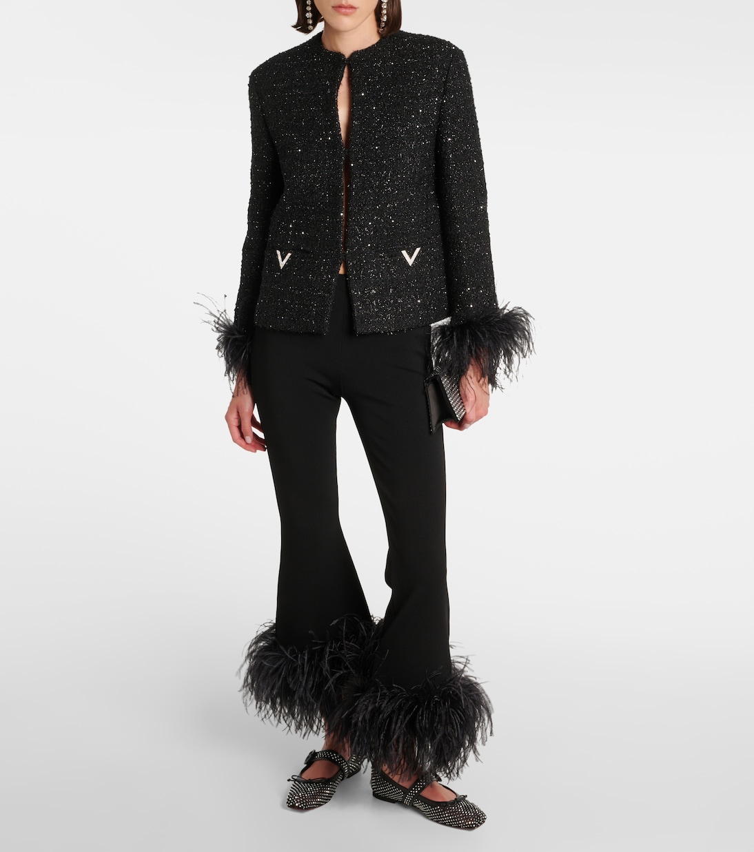 Балетки Mamastrapitina с декоративной сеткой Christian Louboutin, Black-Cry/ Lin Black — фото 2