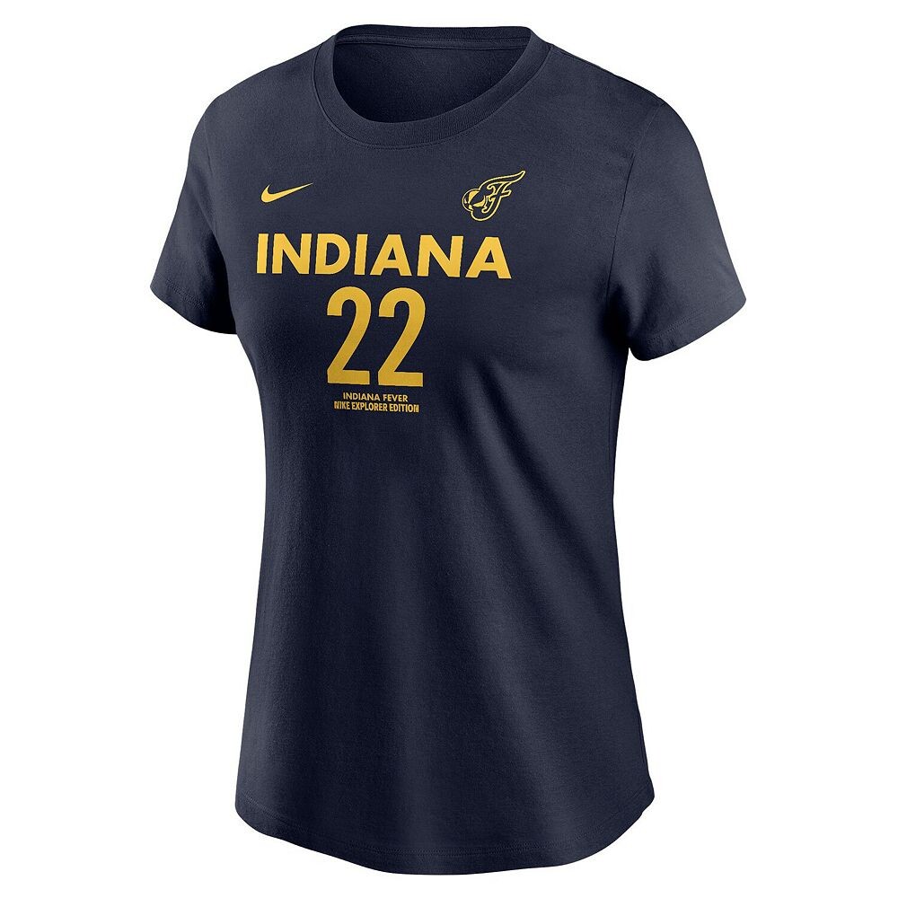 Женская футболка Nike Caitlin Clark Navy Indiana Fever 2024 WNBA Draft Explorer Edition с именем и номером игрока, цвет Wnb Navy — фото 3