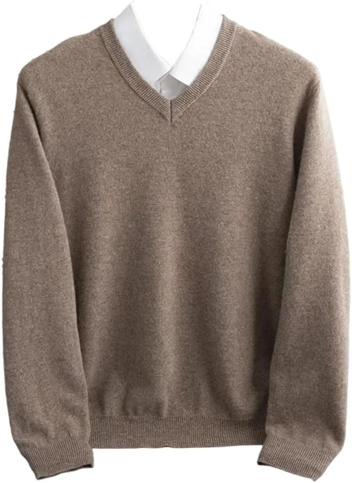 

Мужской шерстяной свитер с v-образным вырезом Dninmim