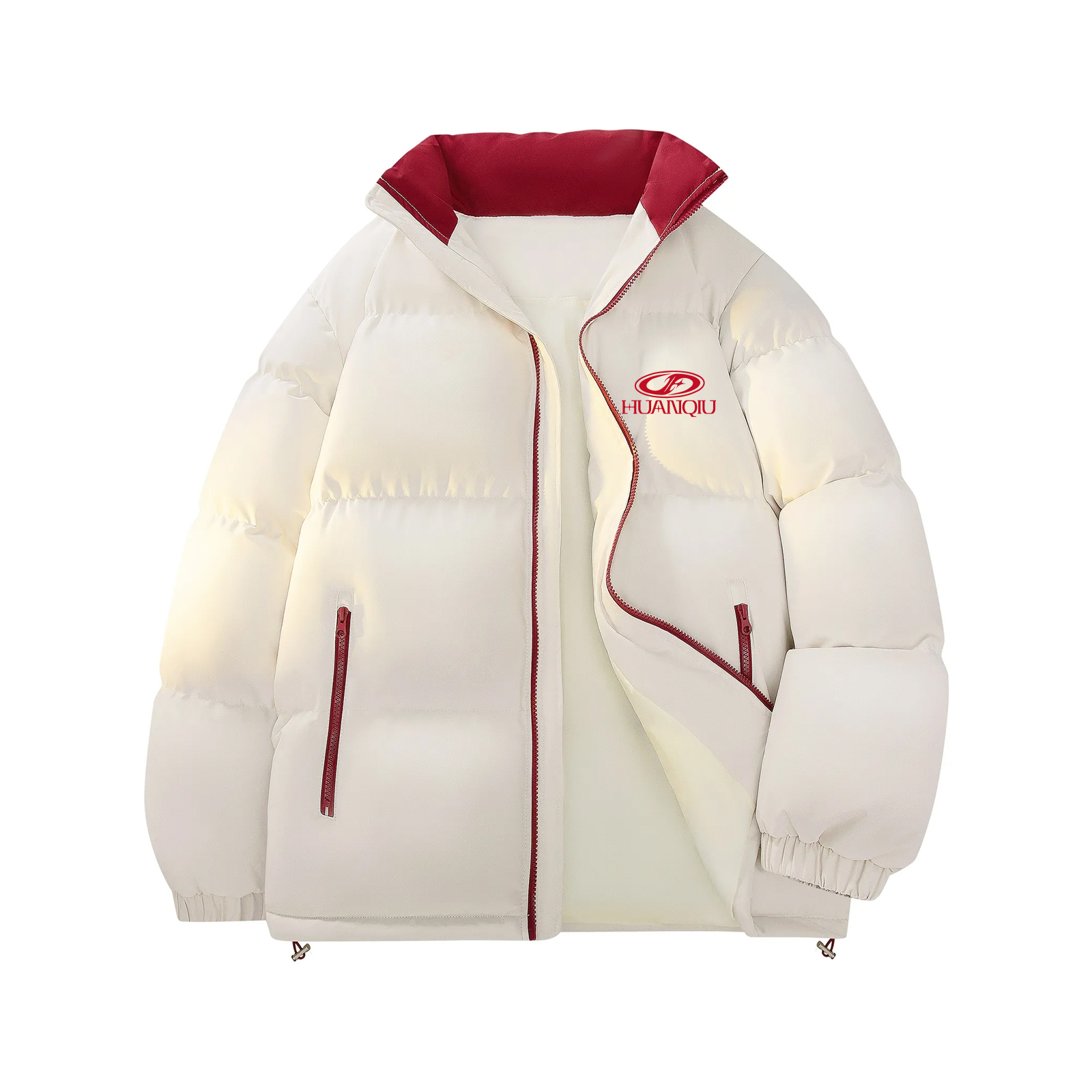 

Пуховик Unisex Stand Collar утепленный стеганый HUANQIU, хаки