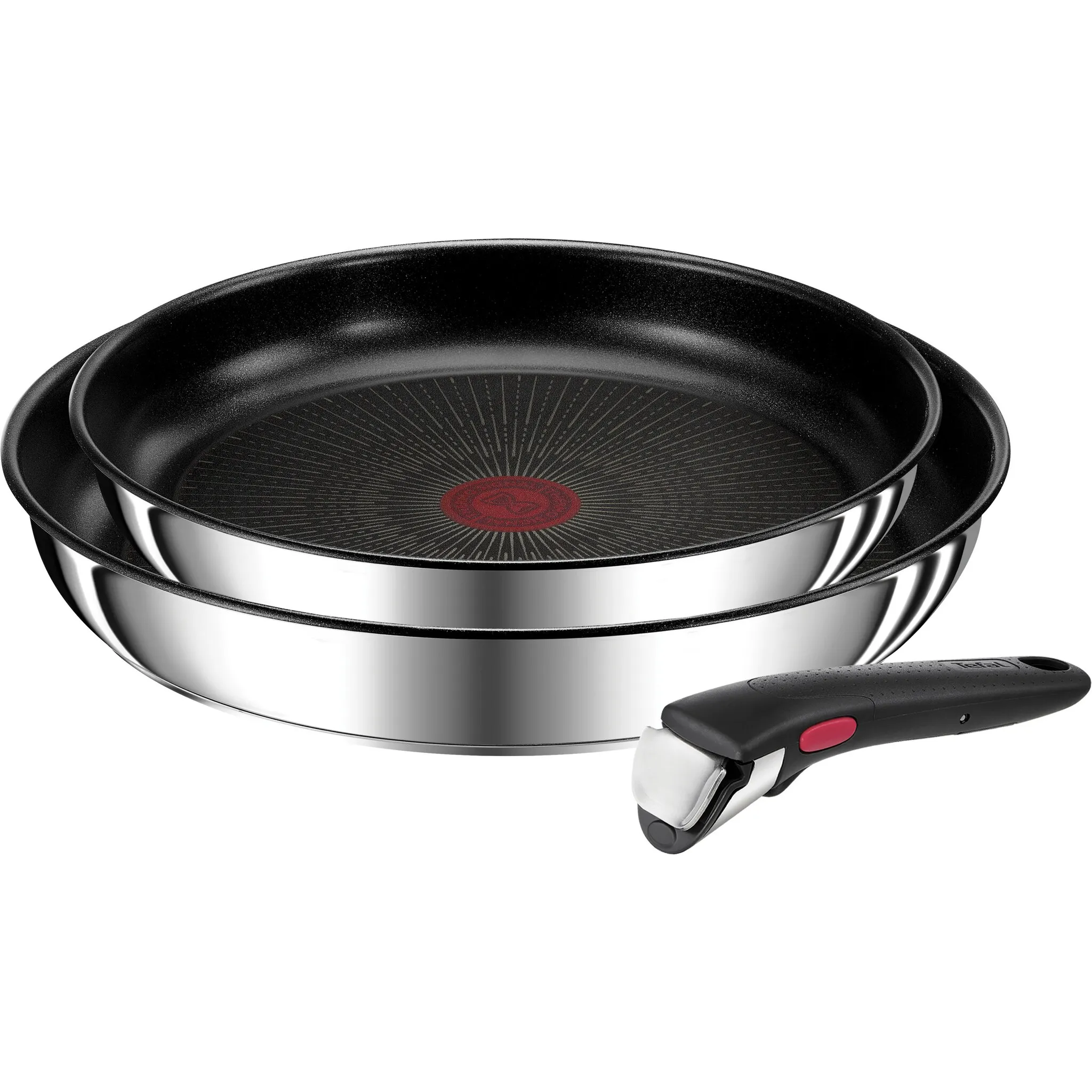 

[T] Набор кастрюль Tefal "Ingenio Preference", нержавеющая сталь, (набор, 3 предмета, Набор кастрюль Tefal Ingenio Preference, 2 предмета, Ø 22, 26 см, 1 ручка), штабелируемый, антипригарное покрытие, индукция, производство Франция, компактный,...