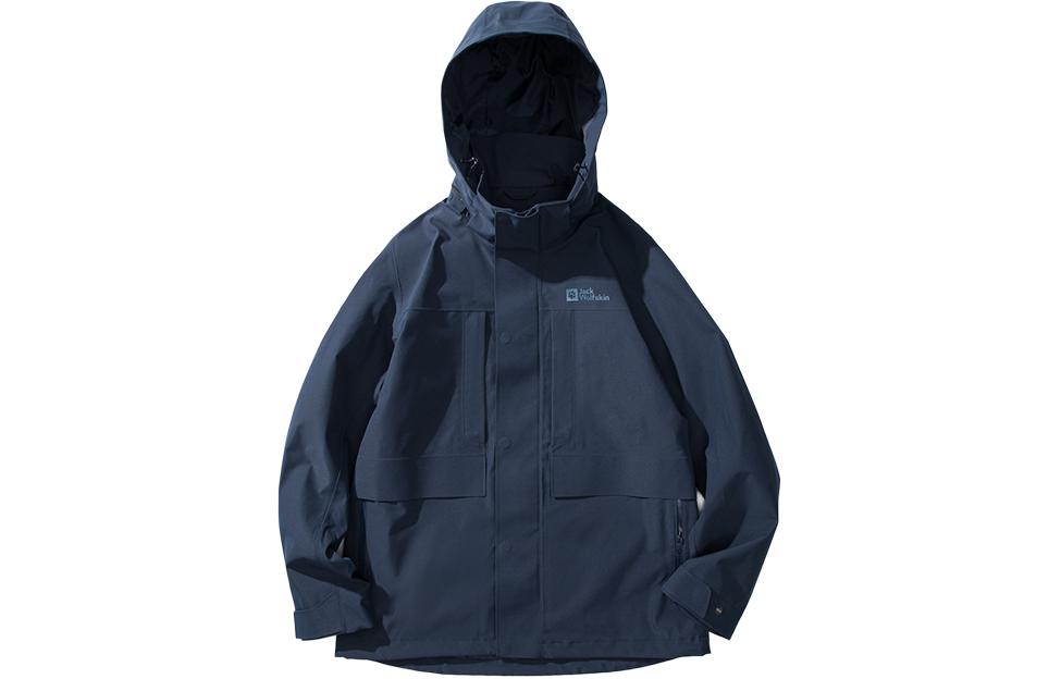 

JACK WOLFSKIN Мужская ветровка для походов на открытом воздухе водонепроницаемая ветрозащитная дышащая влагоотталкивающая, Royal Blue/1010