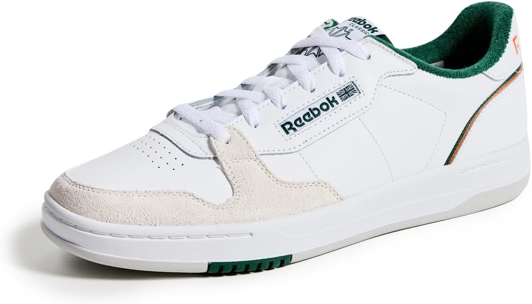 

Кроссовки Reebok Unisex-Adult Phase Court, белый/зеленый/темно-зеленый