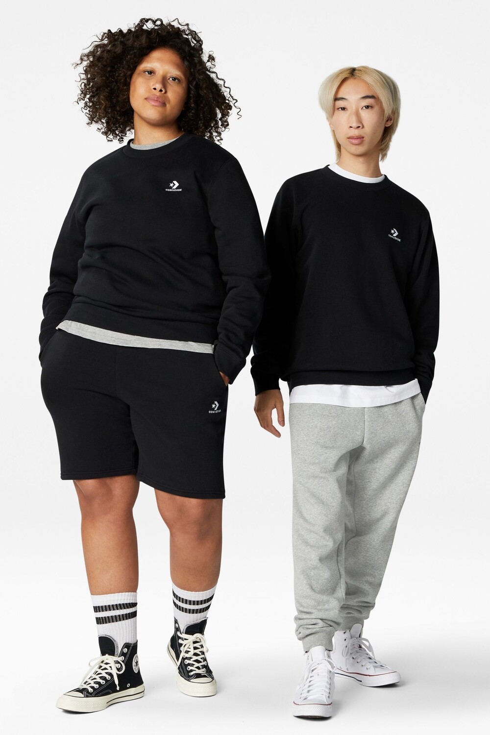 

Толстовка с круглым вырезом и звездным мотивом Converse, черный