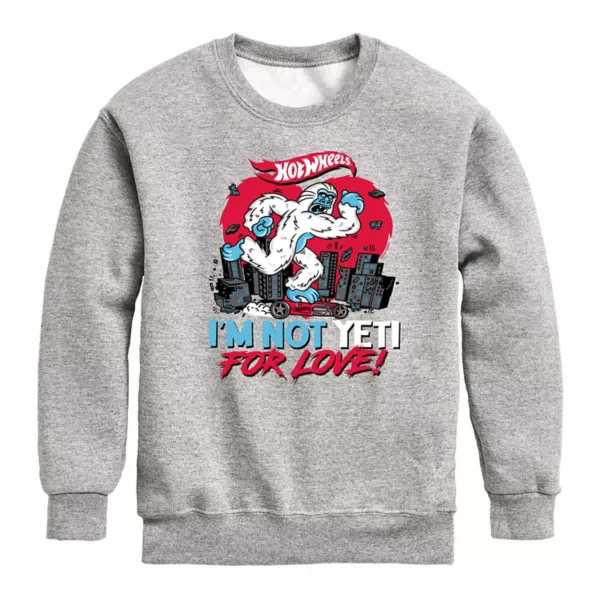 

Флисовая толстовка с надписью «Not Yeti for Love» для мальчиков 8-20 лет Hot Wheels, серый