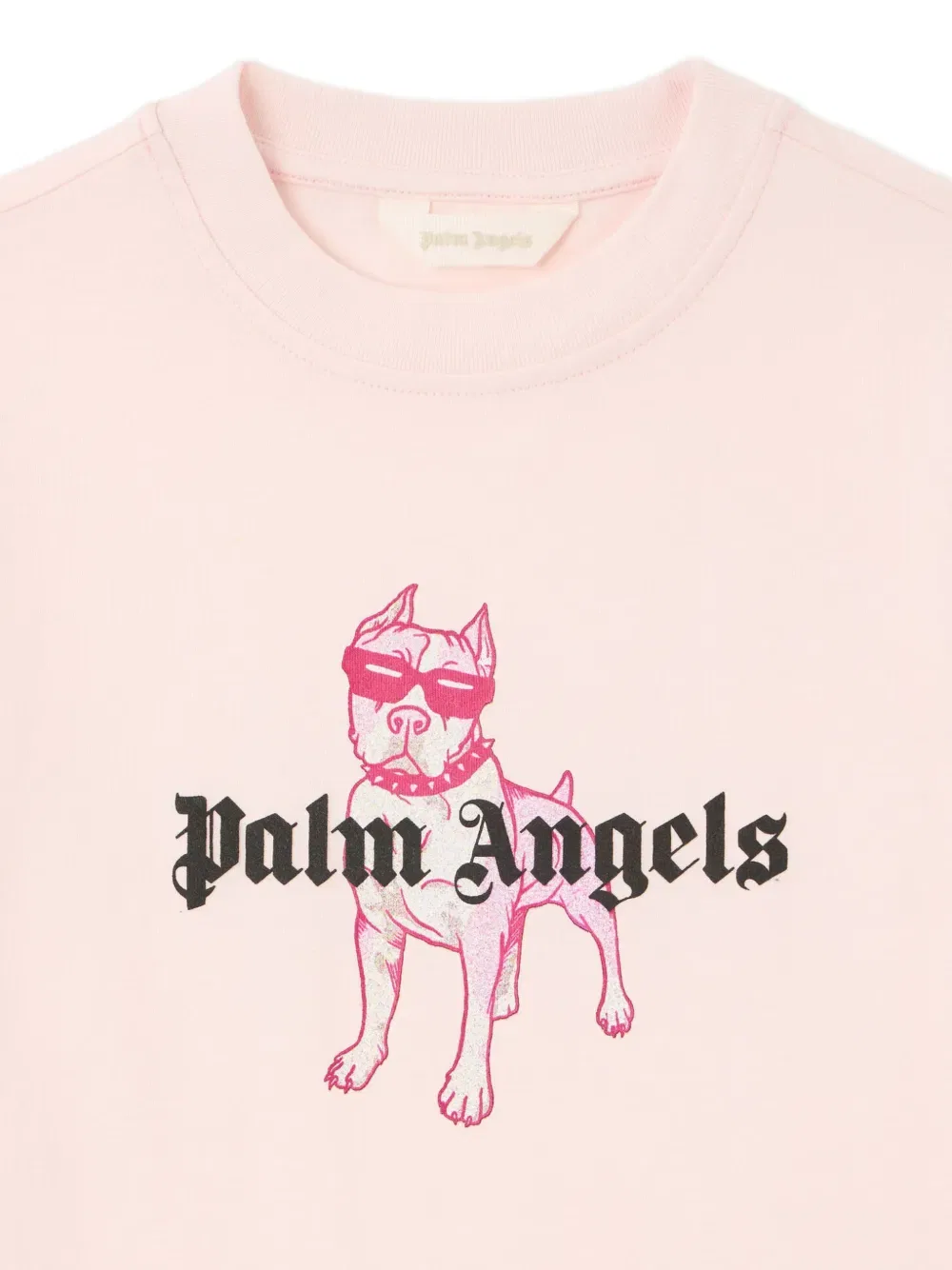 Футболка с логотипом Palm Dog Palm Angels Kids, розовый — фото 3