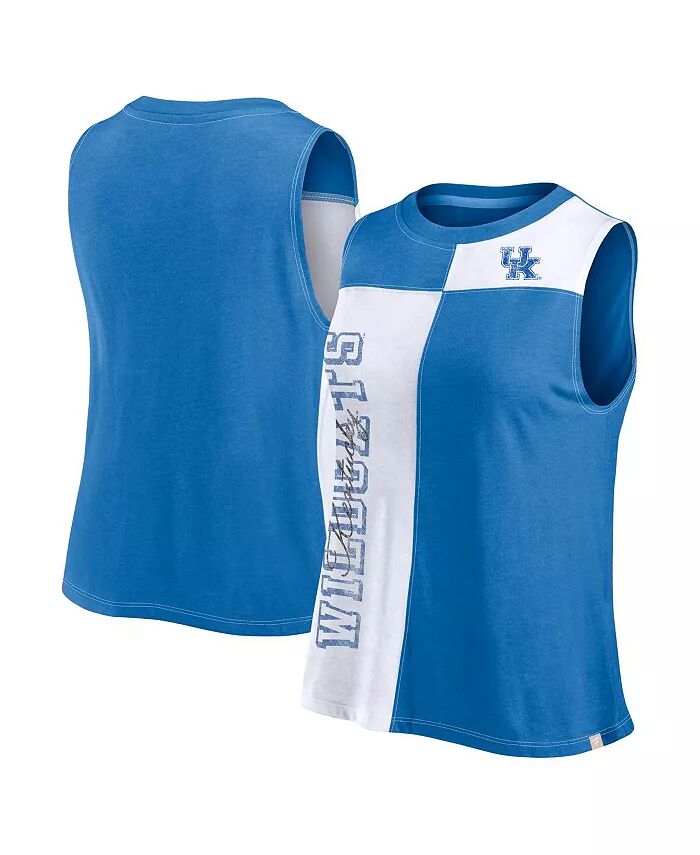 

Женская майка-топ с высоким воротом Royal/White Kentucky Wildcats Colorblock Fanatics