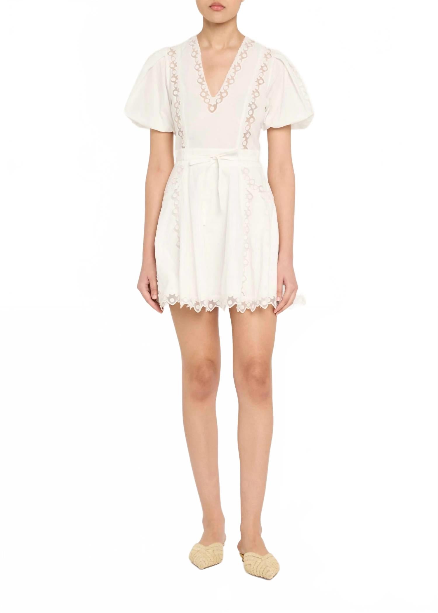 

Мини-платье Camila с короткими рукавами белого цвета Ulla Johnson, белый