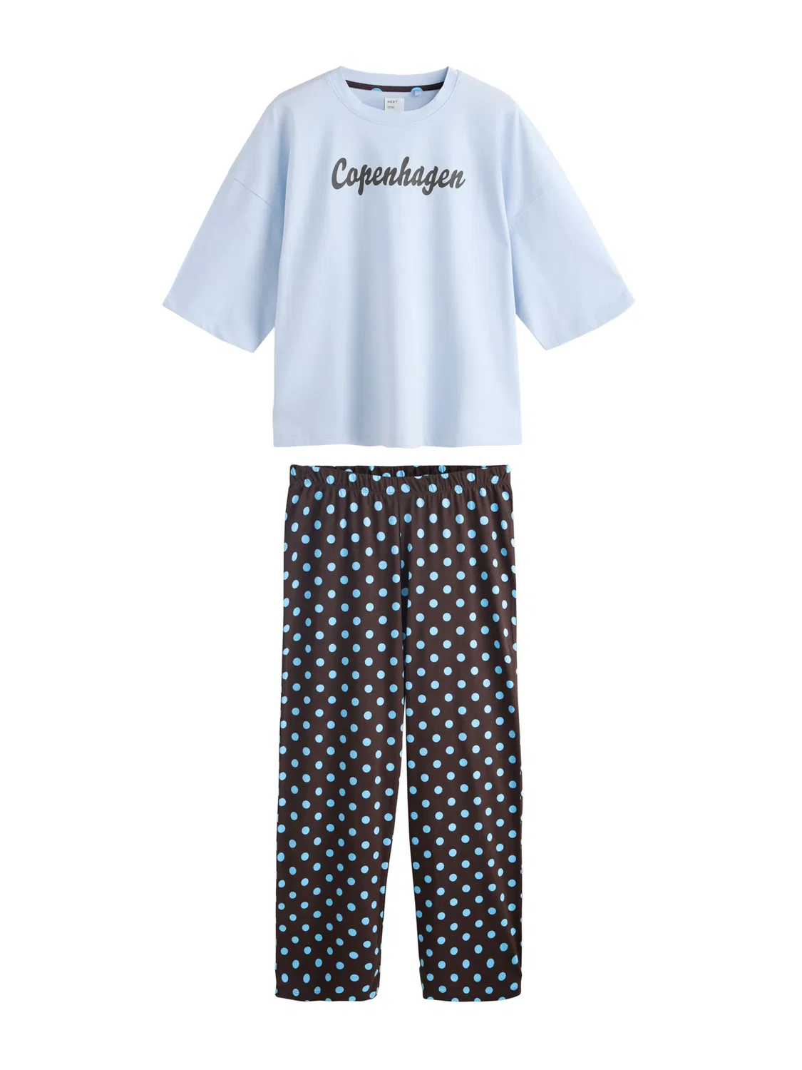 Пижама Next, Light Blue/Dark Brown
