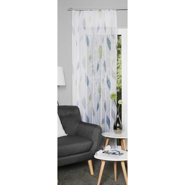 

Штора Home Wohnideen mit Kräuselband Paolo, 145 см цвет blau/grün/weiß/grau