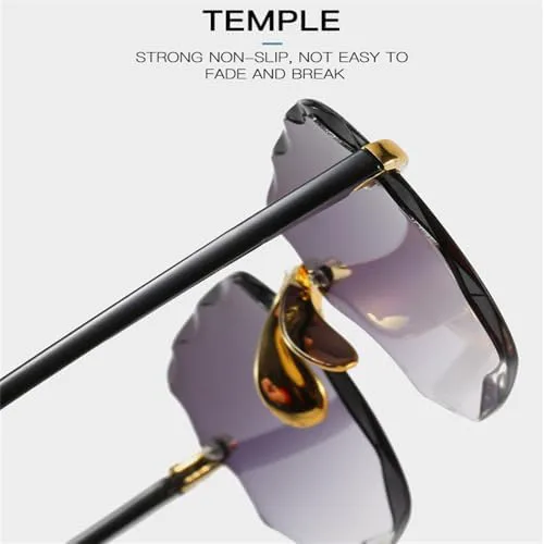 

Новые женские солнцезащитные очки без оправы 2024 года, модные очки с градиентными линзами, винтажные женские очки с металлическими дужками, классические MTZJH, C5