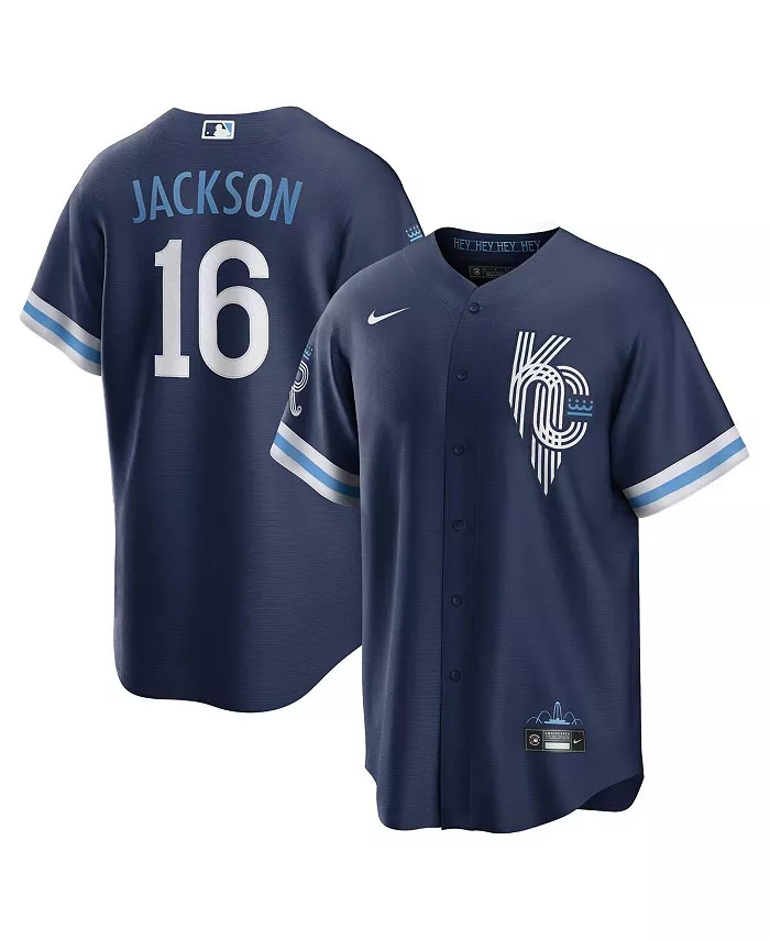 Мужская реплика игровой футболки Bo Jackson в синем цвете Kansas City Royals из коллекции City Connect Nike — фото 2