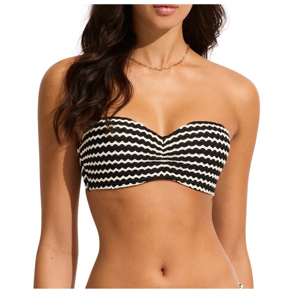 

Женский бюстье-бандо с сетчатым эффектом - топ-бикини Seafolly, черный