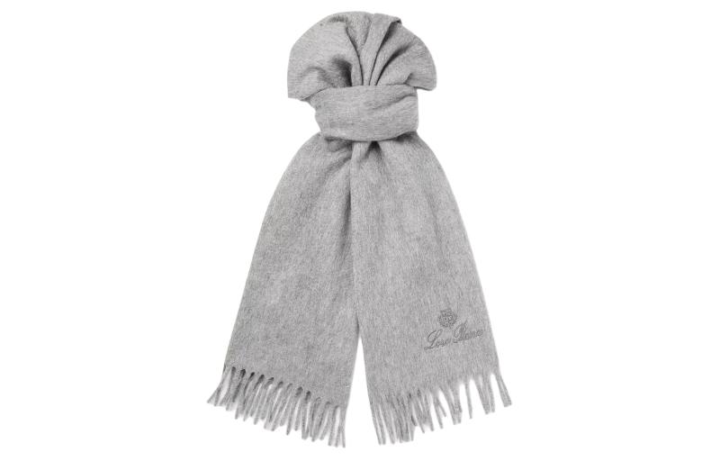 

Loro Piana Вязаный шарф мужской серый, Gray