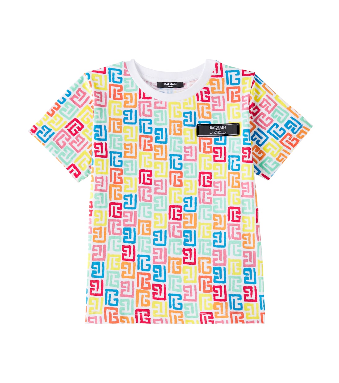 

Футболка из хлопка с принтом Balmain Kids, White / Colourful