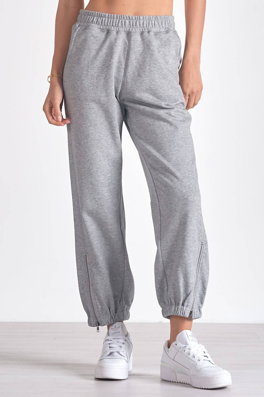 

Брюки-джоггеры на молнии в цвете Heather Grey ELAN