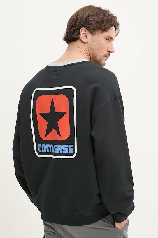 

Хлопковая толстовка Converse, черный