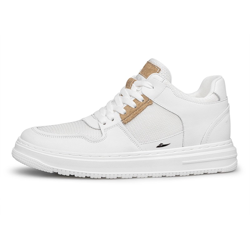 

Kuding Дышащие скейтерские кроссовки на скрытой платформе 8 см для увеличения роста мужские белые, цвет White[Hidden Wedge 8 Cm]