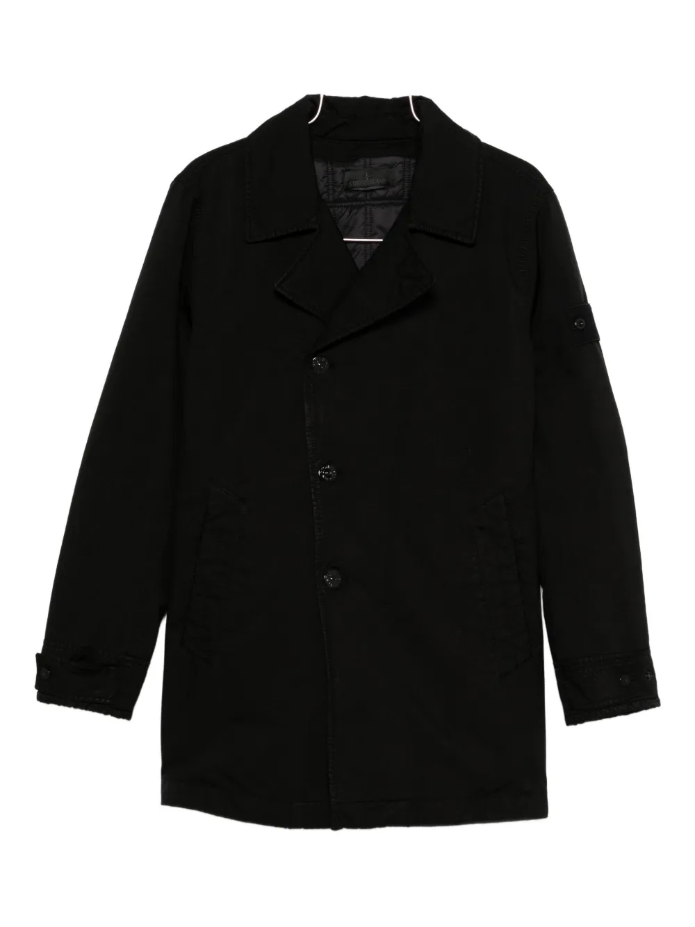 

Куртка с застежкой на пуговицы и накладными карманами Stone Island, черный