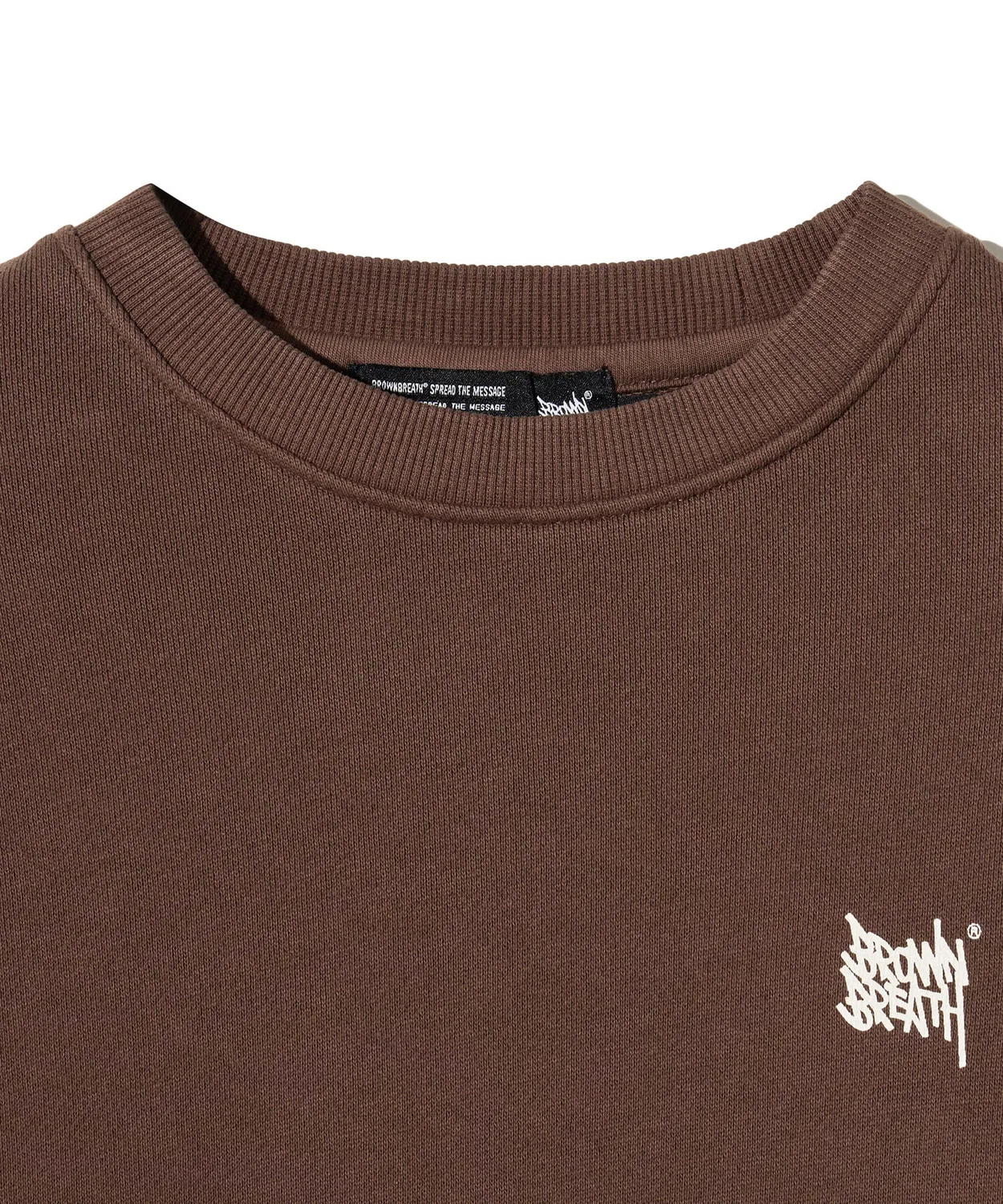Детский свитшот с пигментным окрашиванием Tag коричневого цвета от Brownbreath Kids — фото 4