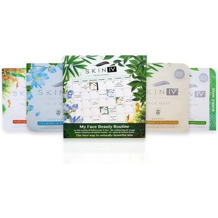 Набор Skin Iv — Korean My Face Beauty Routine Kit Маска для лица с черными водорослями и цветами лотоса, бамбуком и пузырьками, зеленым чаем, 174 — фото 3