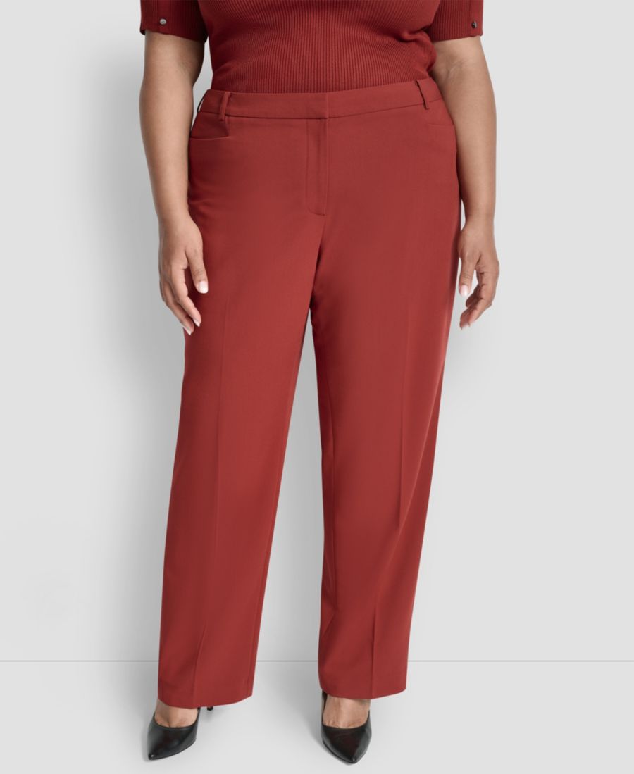 

Брюки современных размеров больших размеров DKNY, Merlot