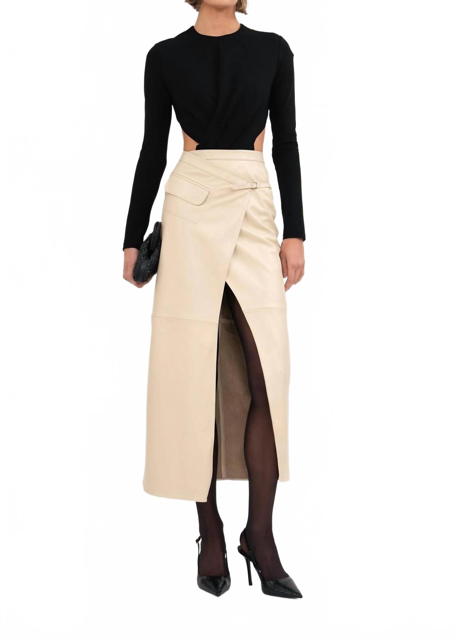 

Кожаная юбка Celeste в цвете крема NONCHALANTLABEL, Crema