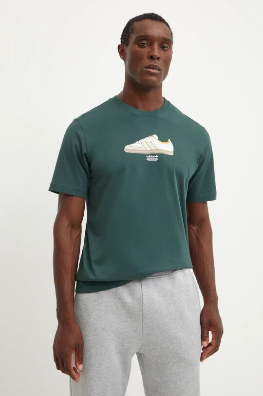 

Хлопковая футболка adidas Originals, зеленый