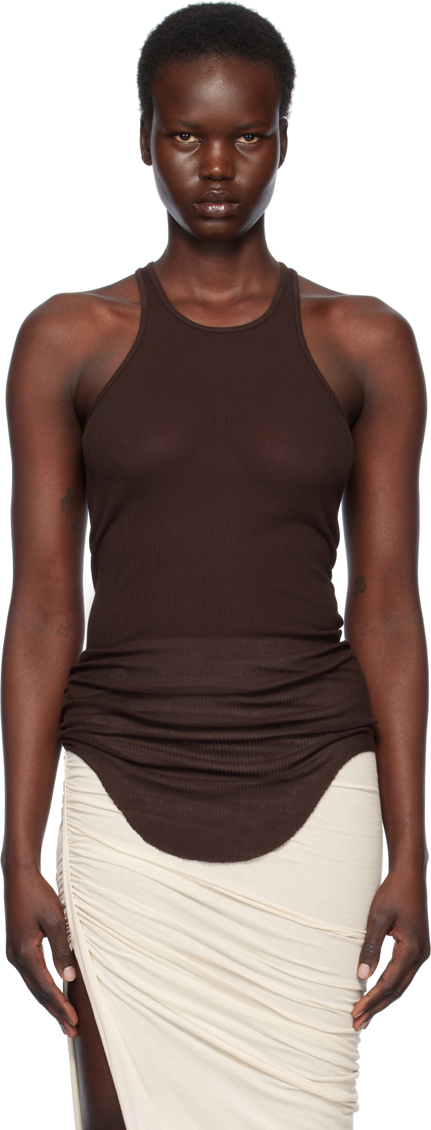 

Коричневый топ Hollywood Basic Rib Rick Owens