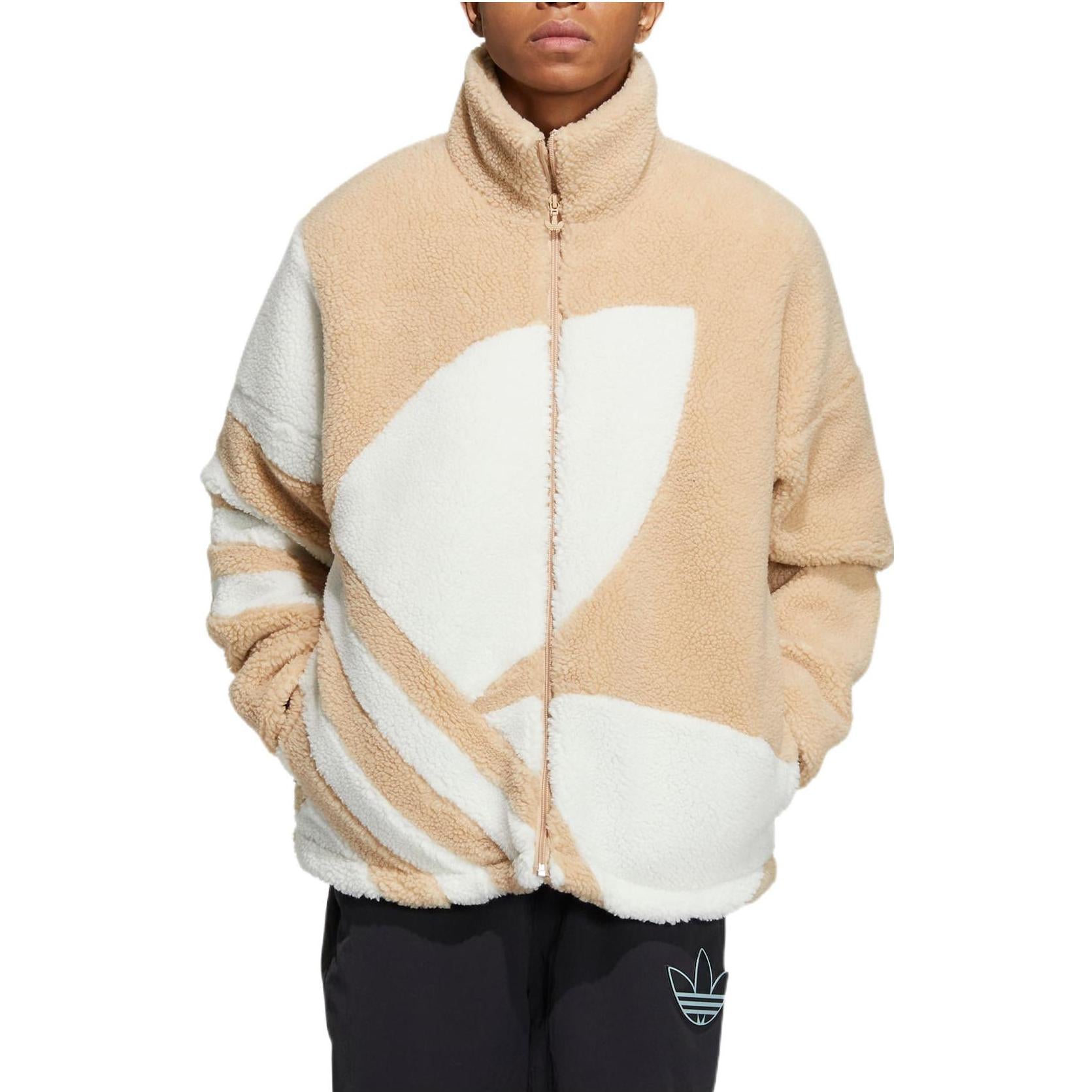 Куртка adidas originals FW22 Sherpa Jacket Tr Logo HR3487, коричневый — фото 2