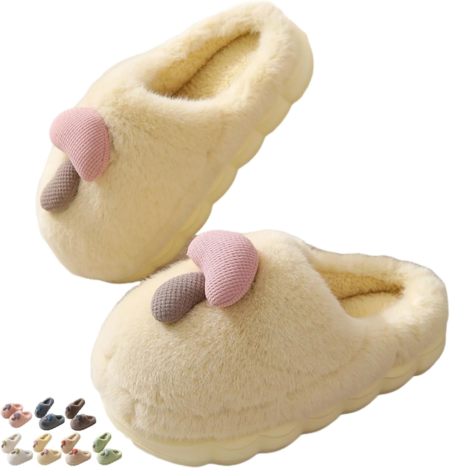 

Iwhgrmp Тапочки-грибы для женщин и мужчин, домашняя обувь, уютные зимние теплые мягкие для дома, для пары, с пушистой нескользящей подошвой, легкие, с толстой подошвой, мягкие женские, желтый