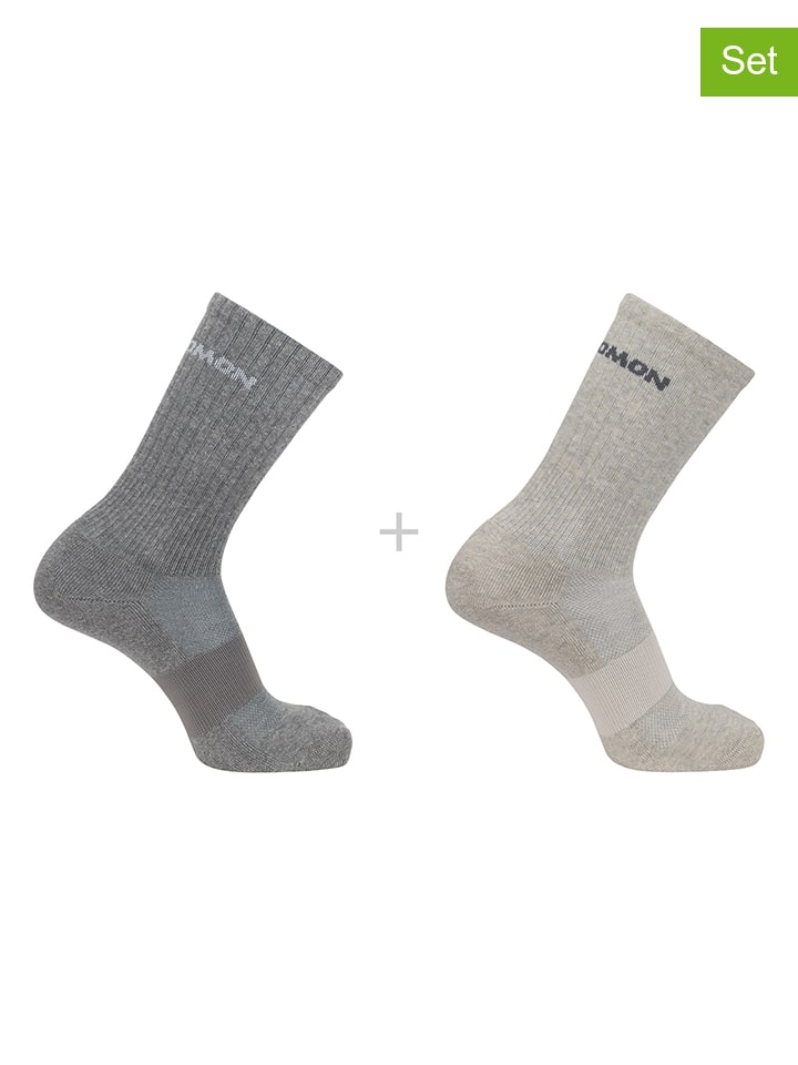 

SALOMON Комплект из 2 пар: функциональные носки "Evasion Crew" бежево-серого цвета