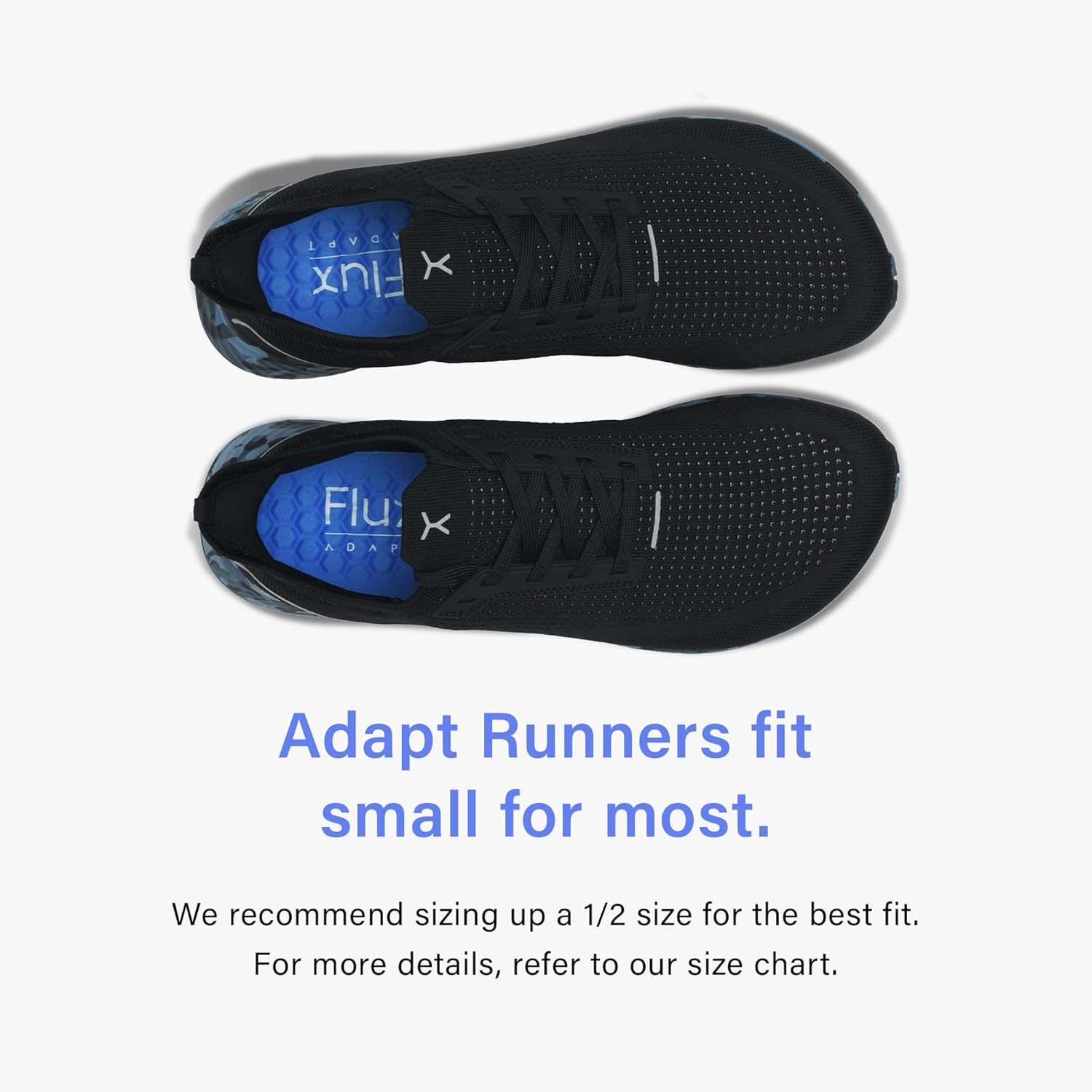 Кроссовки Adapt Runners для женщин и мужчин - минималистичные кроссовки для ходьбы босиком: широкий носок, нулевой перепад высоты подошвы, легкие и гибкие, идеально подходят для ходьбы, бега и повседневного комфорта Flux Footwear, черный — фото 2