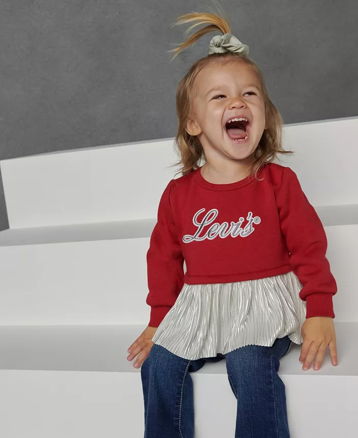 

Комплект для девочек: блестящий свитер и джинсы, 2 предмета Levi'S