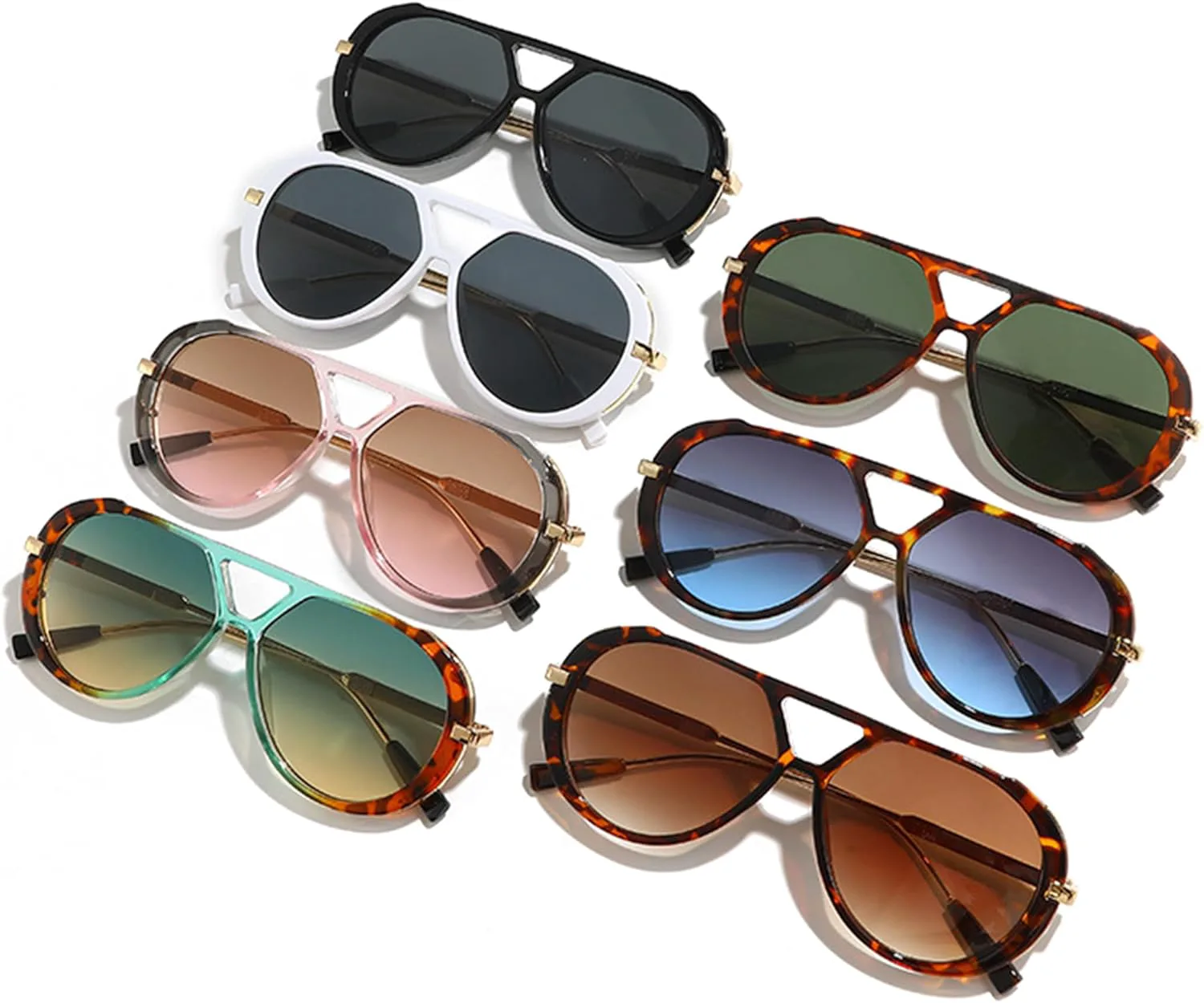 

bullabulling Большие солнцезащитные очки-пилот для женщин, модные солнцезащитные очки в крупной оправе, стильные овальные очки в металлической оправе, C1