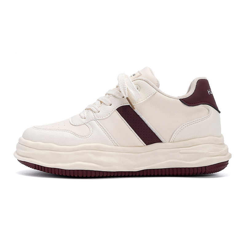 

Мужские повседневные кроссовки Low top с абразивостойким покрытием для увеличения роста HUANQIU, бежевый burgundy (hidden wedge)