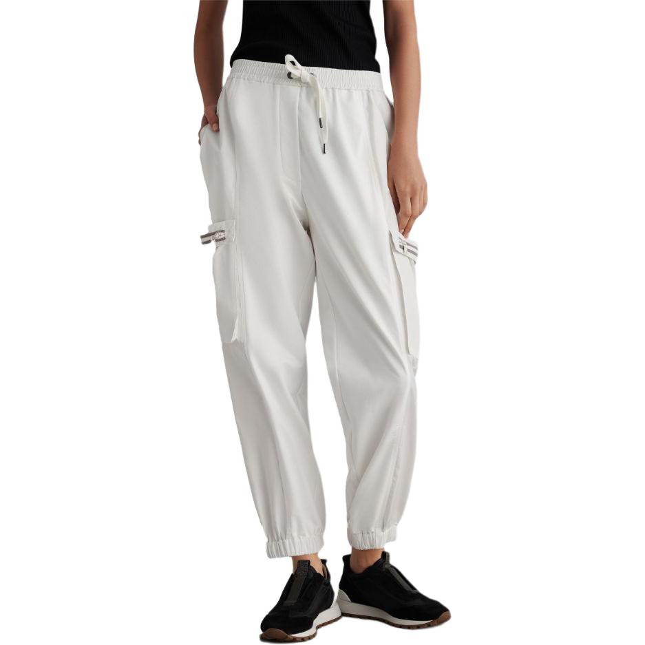 Брюки Casual SS24 женские белые Brunello Cucinelli, белый — фото 4