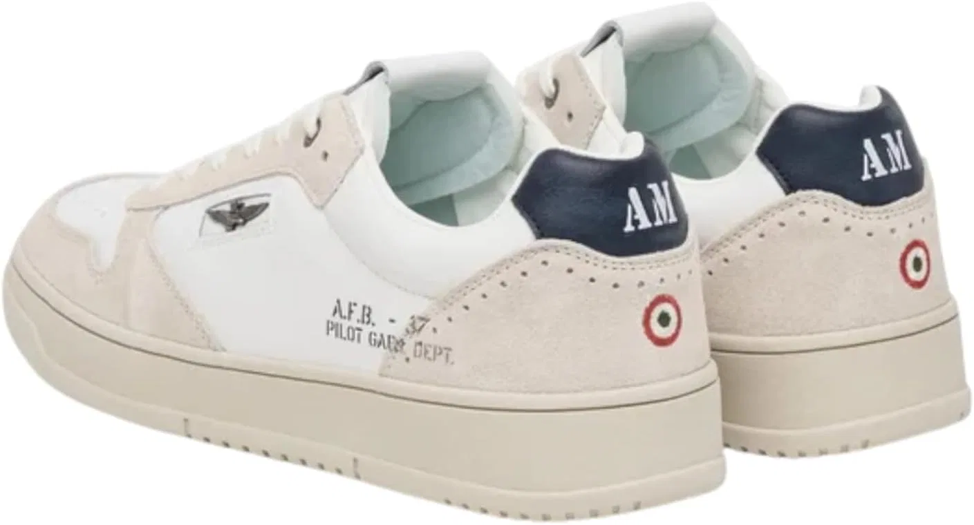 Мужские низкие кожаные кроссовки Aeronautica Militare 252SC0235UPL00244, Off White — фото 3